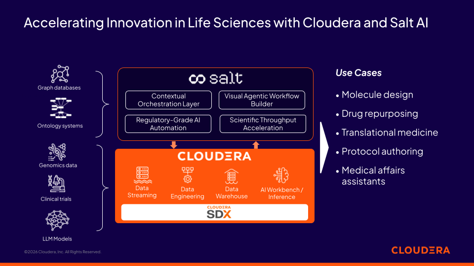 图 1.Cloudera 与 Salt AI 的合作如何加速生命科学领域的创新