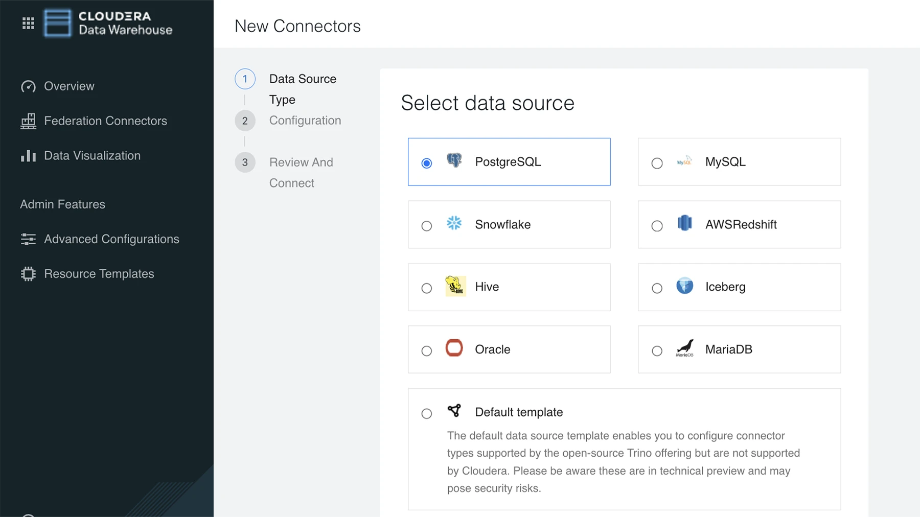 Cloudera Data Warehouse 连接器产品截图